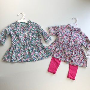 Floral button up set bundle 9 month NWT